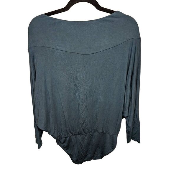 143 Story by Line Up Bodysuit Blue Cowl Neck Long Sleeve Top Women's Size Medium - Picture 2 of 6
